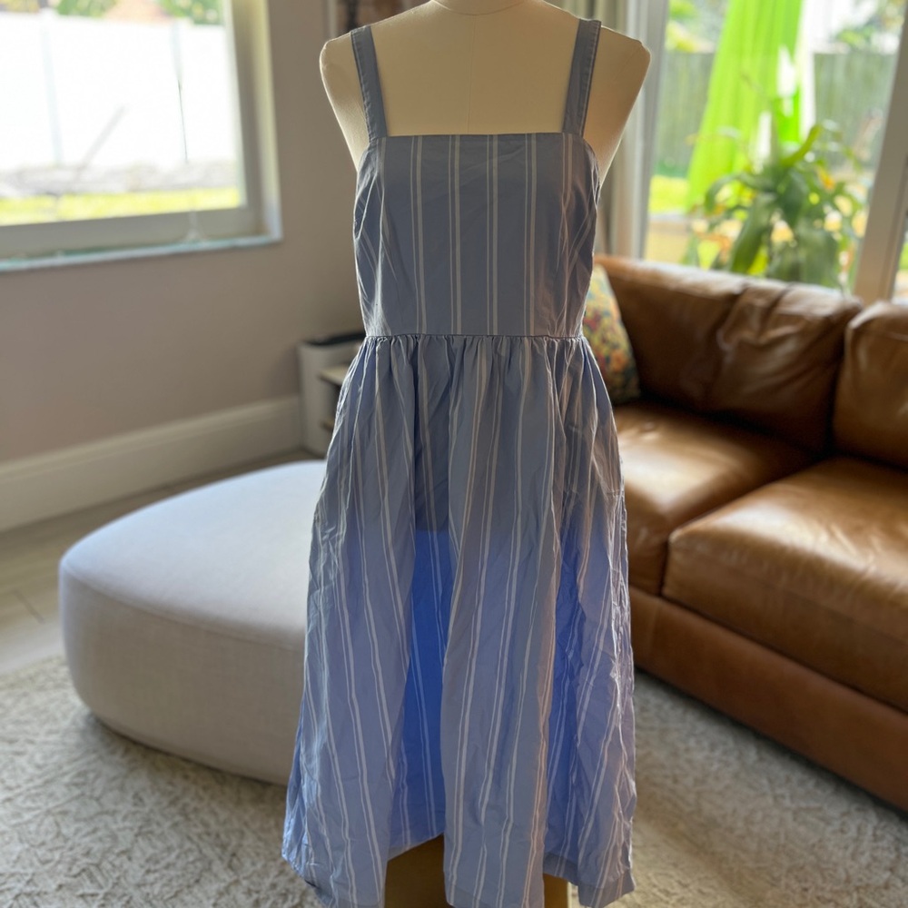 Blue and White Striped Dress
